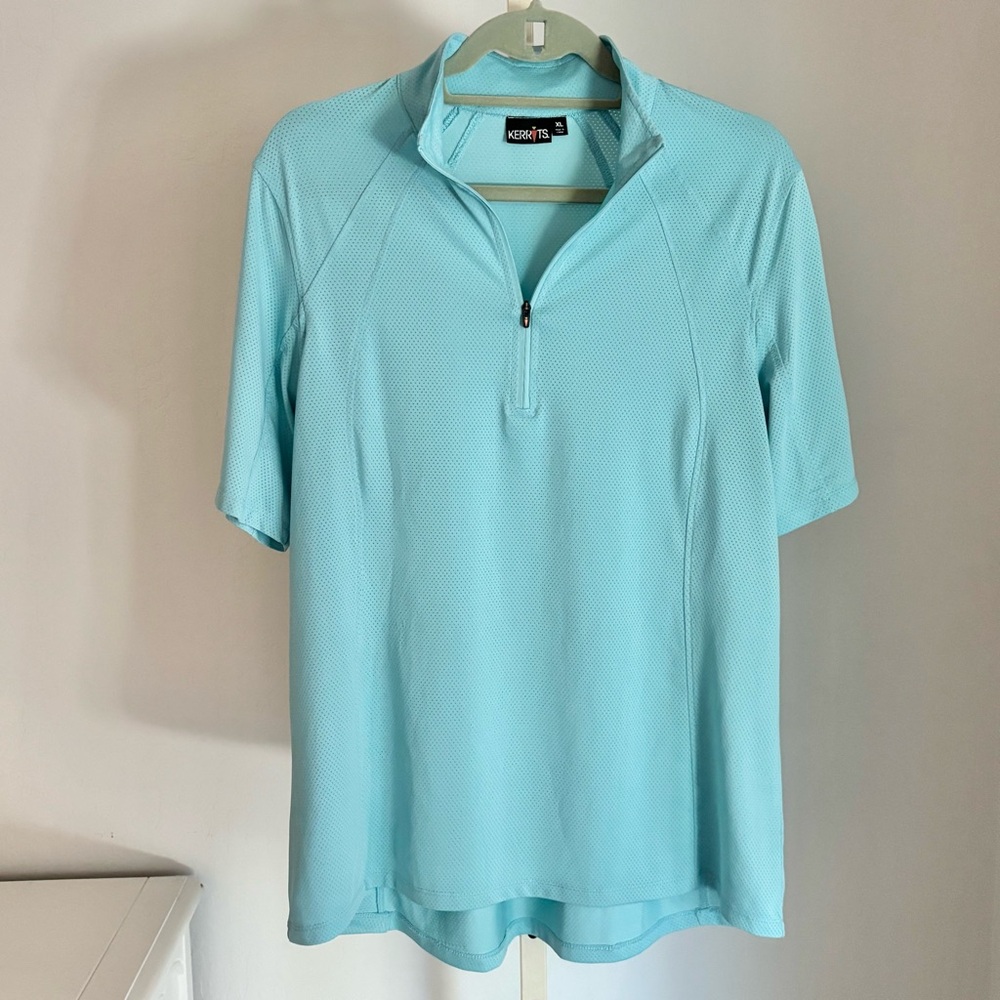 Kerrits Women’s Performance Mesh Polo Shirt, Aqua XL
